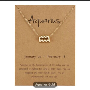 New Aquarius necklace gold tone Aquarius necklace fashion jewelry zodiac jewelry